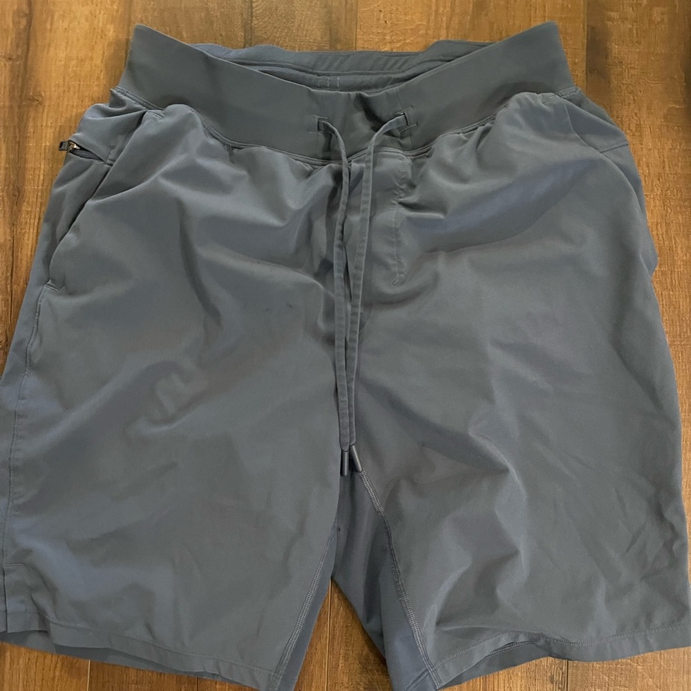 Lululemon running shorts. Light blue